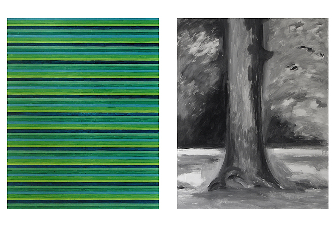 Gemälde Sigrun Paulsen: Streifen grün, 2009